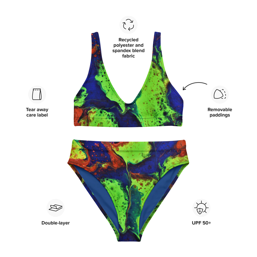 High-waisted bikini Algae