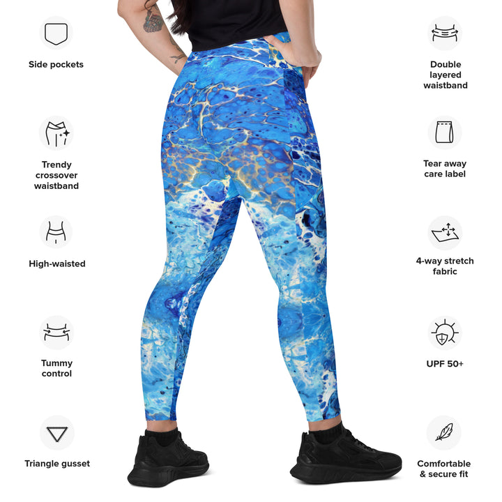 Crossover leggings with pockets BlueX