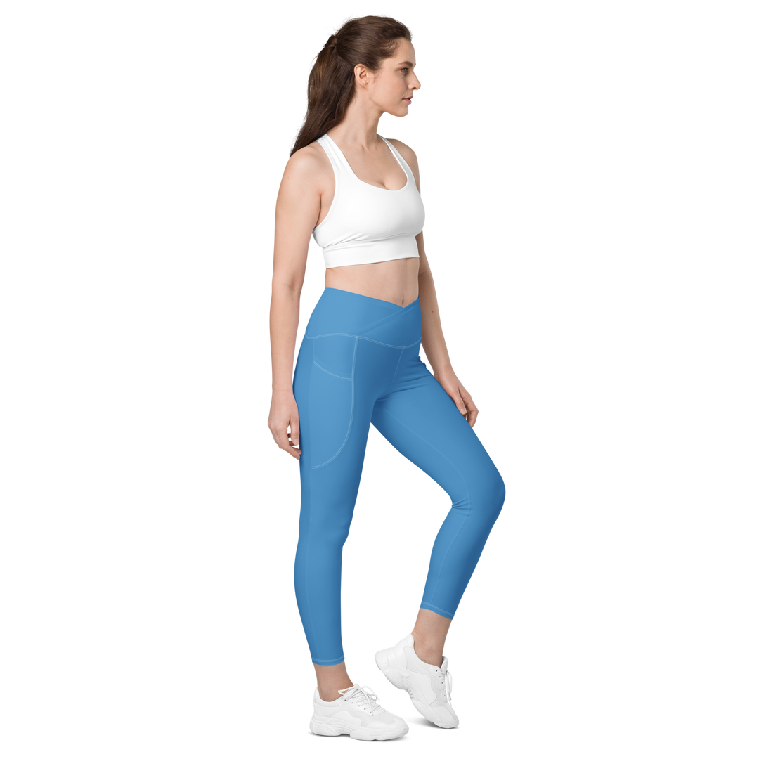 Crossover leggings with pockets Blue Infinitum