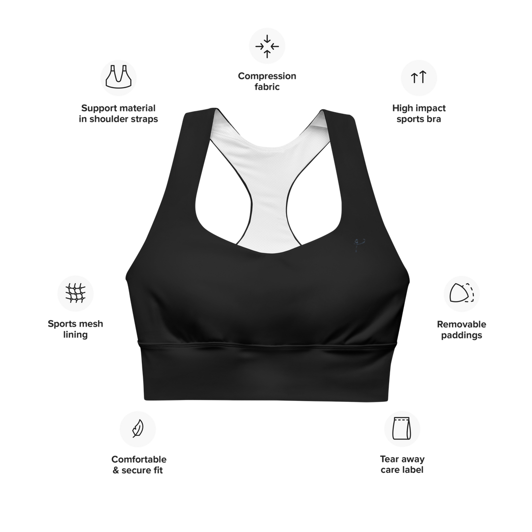 Longline Sports bra Black