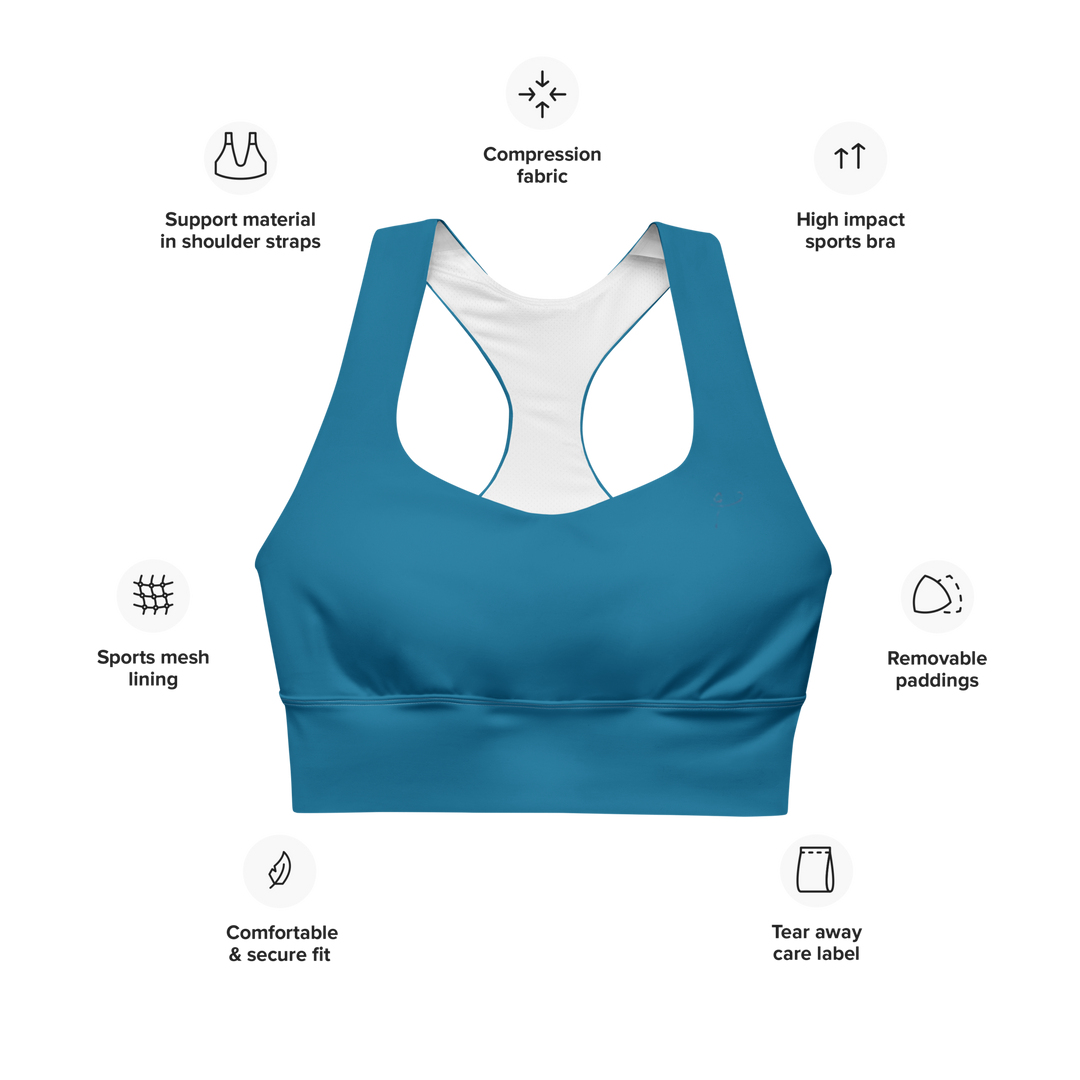 Longline Sports bra Cerulean